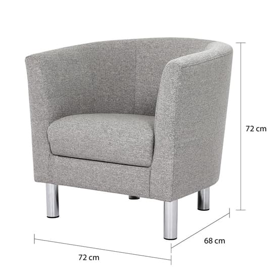Clesto Fabric Upholstered Armchair In Light Grey_4