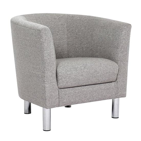 Clesto Fabric Upholstered Armchair In Light Grey_1