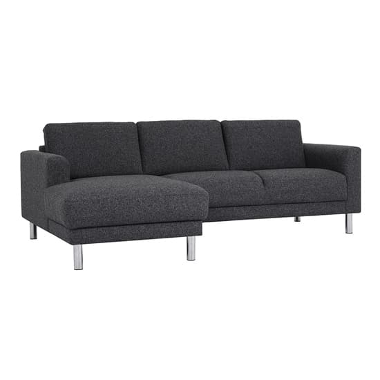 Clesto Fabric Upholstered Left Handed Corner Sofa In Anthracite_2