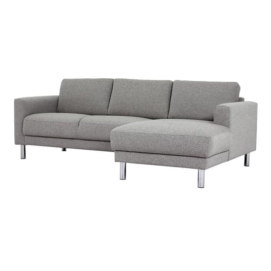 Clesto Fabric Upholstered Right Handed Corner Sofa In Light Grey_2