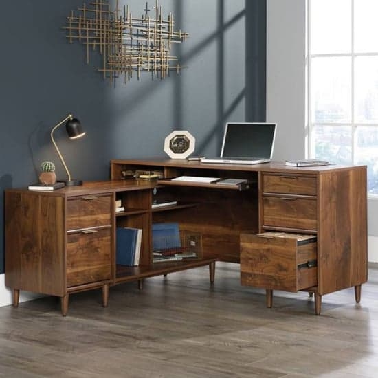 Clifton Place L-Shaped Computer Desk In Grand Walnut_2