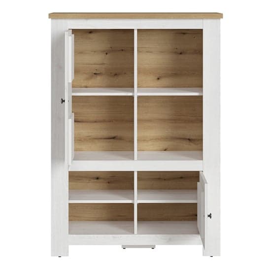 Clinton Display Cabinet With 2 Doors 4 Shelves In White Oak_2