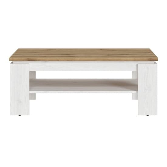 Clinton Wooden Coffee Table In White And Oak_2