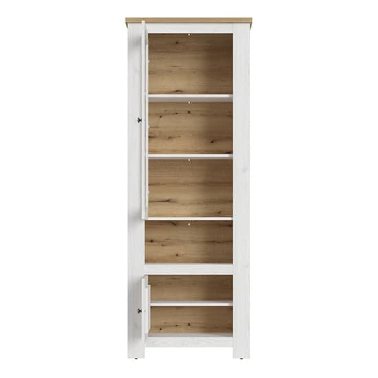 Clinton Wooden Display Cabinet With 2 Doors In White And Oak_2