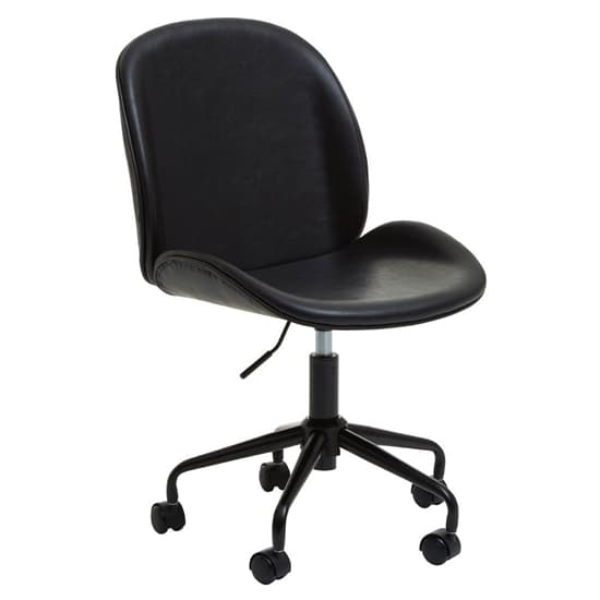 Clintons Leather Home And Office Chair In Black_3