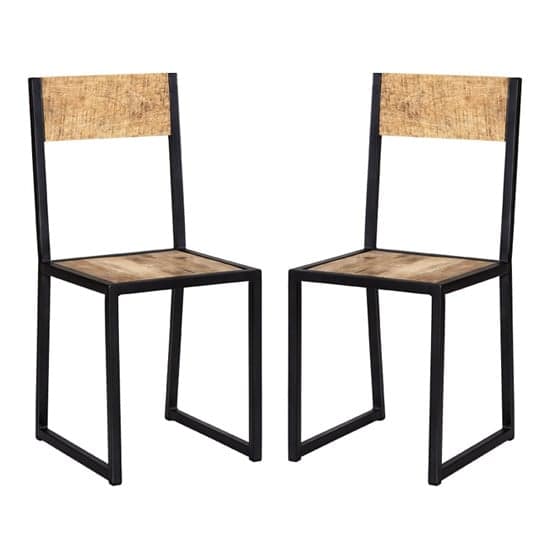 Clio Industrial Oak Wooden Dining Chairs In Pair_1