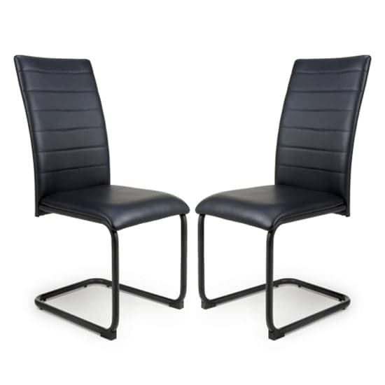 Clisson Black Leather Effect Dining Chairs In Pair_1
