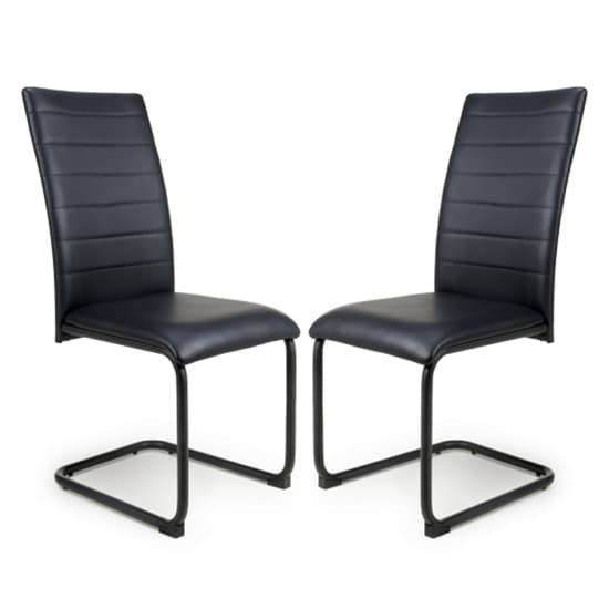 Clisson Black Leather Effect Dining Chairs In Pair Furniture in Fashion