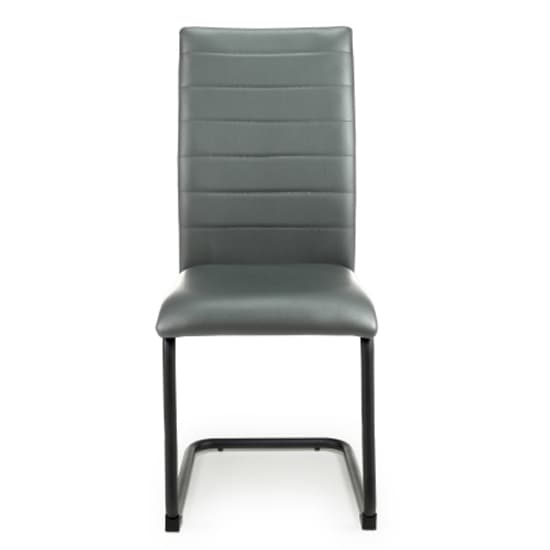 Clisson Grey Leather Effect Dining Chairs In Pair_3