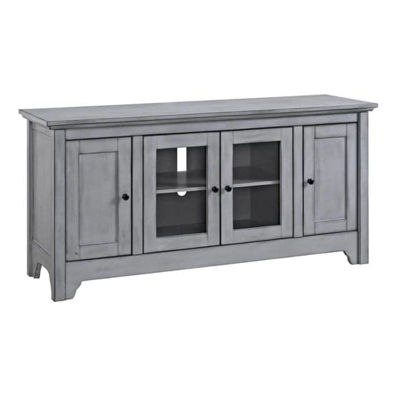 Clisson Wooden TV Stand With 4 Doors In Antique Grey_2