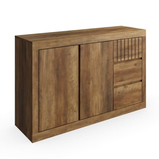 Clive Wooden Sideboard With 2 Doors 3 Drawers In Knotty Oak_2