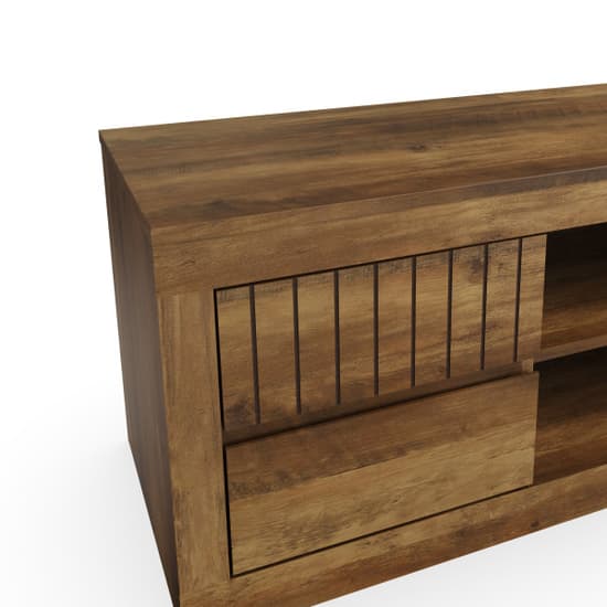 Clive Wooden TV Stand With 4 Drawers In Knotty Oak_3