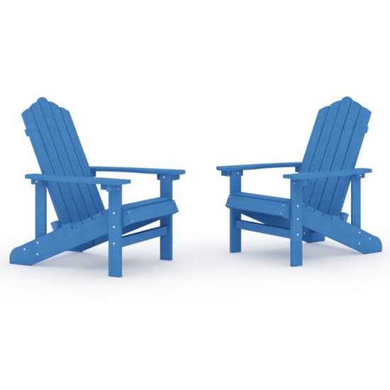 Clover Aqua Blue HDPE Garden Seating Chairs In Pair_2