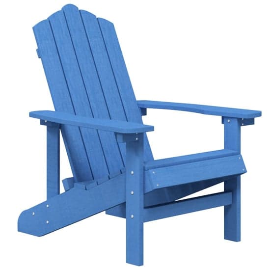 Clover Aqua Blue HDPE Garden Seating Chairs With Table In Pair_3