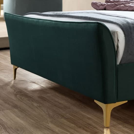 Clover Fabric Double Bed In Green Velvet_2