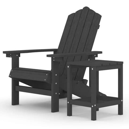 Clover HDPE Garden Seating Chair With Table In Anthracite_2
