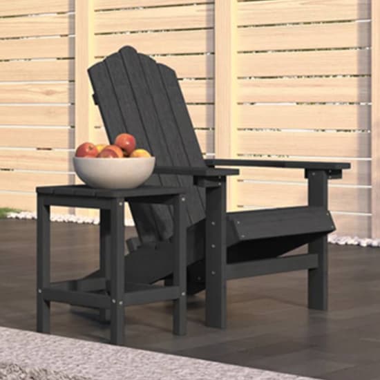 Clover HDPE Garden Seating Chair With Table In Anthracite_1