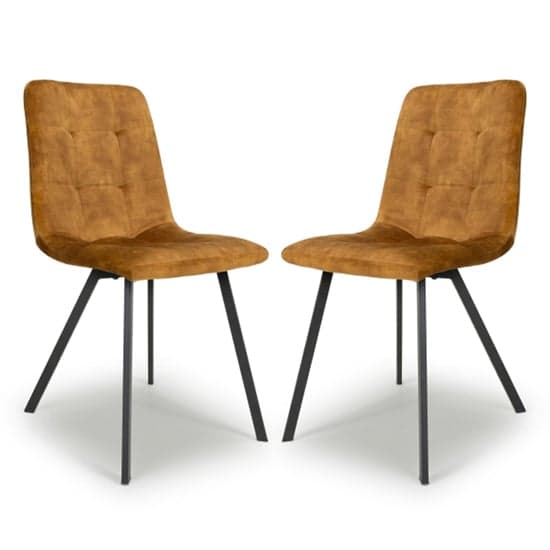 Cluj Bronze Brushed Velvet Dining Chairs In Pair_1