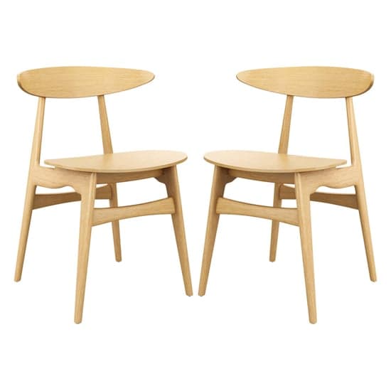 Clynnog Natural Oak Wooden Dining Chairs In Pair_1