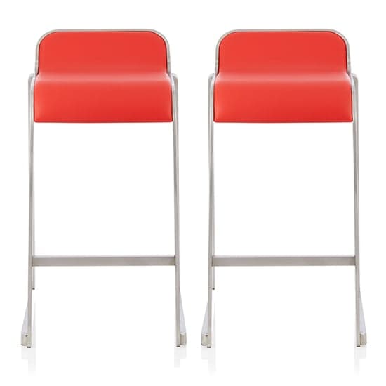 Coachella Red Faux Leather Counter Height Bar Stools In Pair_1