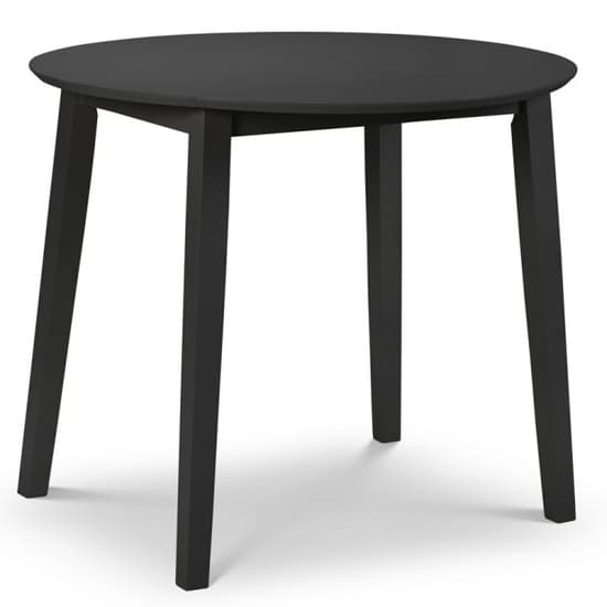 Calista Round Drop-Leaf Dining Table In Black With 4 Chairs_2