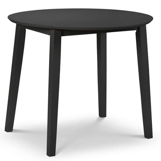 Calista Round Drop-Leaf Wooden Dining Table In Black