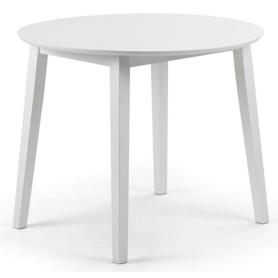 Calista Round Drop-Leaf Wooden Dining Table In White_1