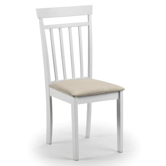 Calista White Wooden Dining Chairs With Ivory Seat In Pair_2