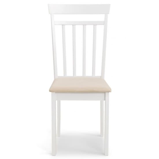 Calista White Wooden Dining Chairs With Ivory Seat In Pair_3