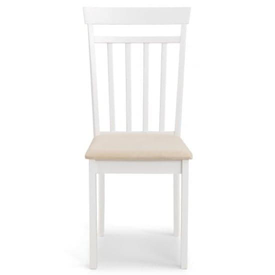 Calista Wooden Dining Chair In White With Ivory Seat_2