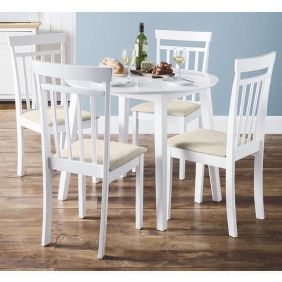 Calista Wooden Dining Chair In White With Ivory Seat_3