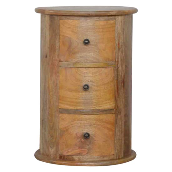 Coaster Wooden Drum Chest Of Drawers In Oak Ish With 3 Drawers_2