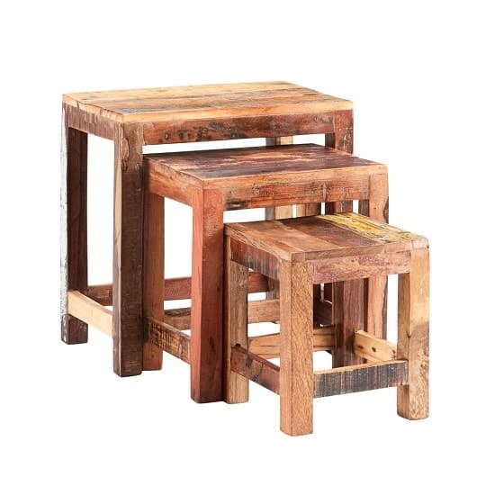 Coburg Wooden Nest Of 3 Tables In Reclaimed Wood_2
