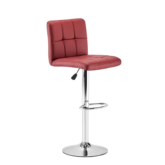 Coco Faux Leather Bar Stool In Bordeaux With Chrome Base_2