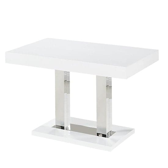 Coco White High Gloss Dining Table With 4 Opal Grey Chairs_2