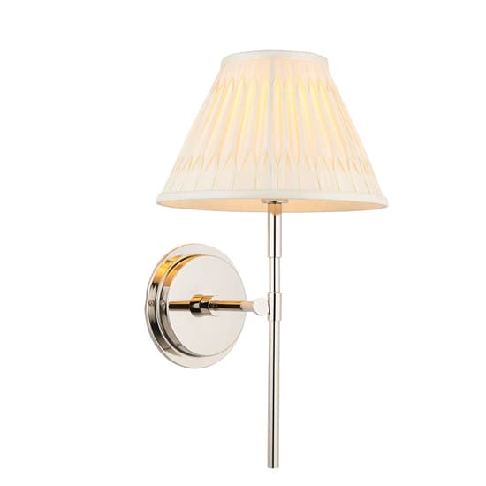 Cocoa And Chatsworth Ivory Shade Wall Light In Bright Nickel_6