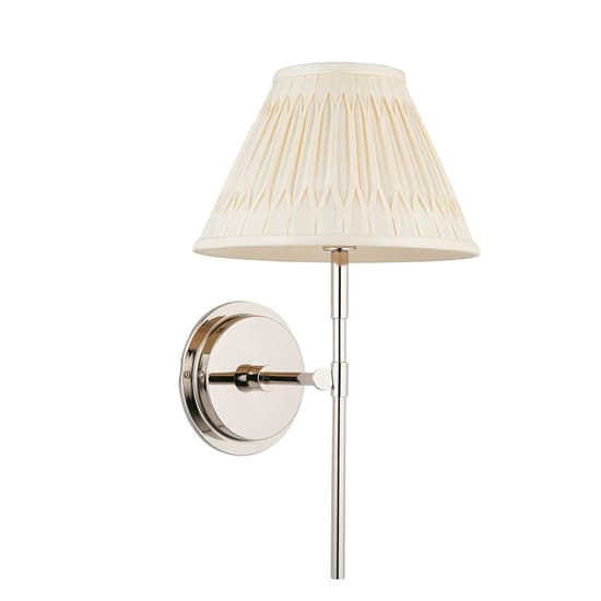 Cocoa And Chatsworth Ivory Shade Wall Light In Bright Nickel_7