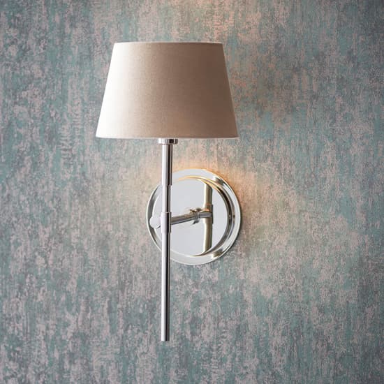 Cocoa And Cici Grey Tapered Shade Wall Light In Bright Nickel_2