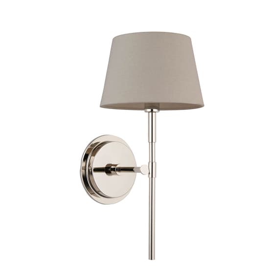 Cocoa And Cici Grey Tapered Shade Wall Light In Bright Nickel_5