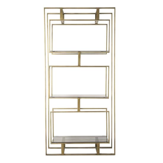 Cody Black Glass Open Display Unit With Bronze Metal Frame_4