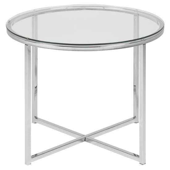 Coeur Clear Glass Side Table Round With Chrome Frame_3