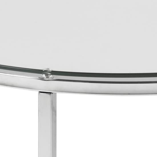 Coeur Clear Glass Side Table Round With Chrome Frame_4