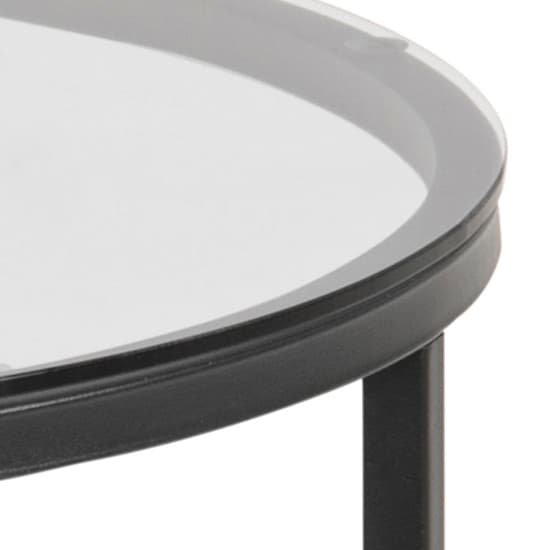 Coeur Smoked Glass Side Table Round With Black Frame_4