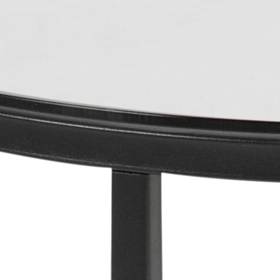 Coeur Smoked Glass Side Table Round With Black Frame_5