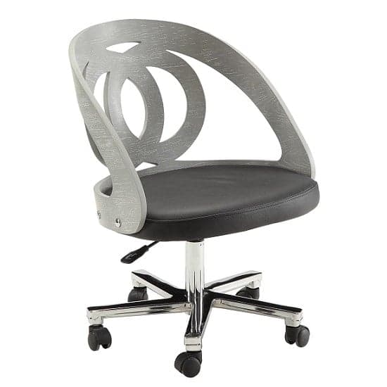Juoly Office Chair In Black Faux Leather And Grey Ash_2