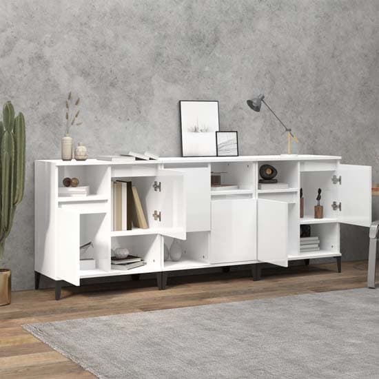 Coimbra High Gloss Sideboard With 6 Doors In White_2