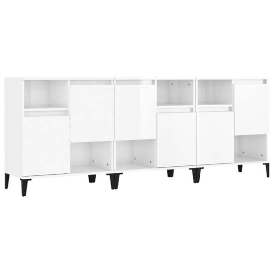 Coimbra High Gloss Sideboard With 6 Doors In White_3