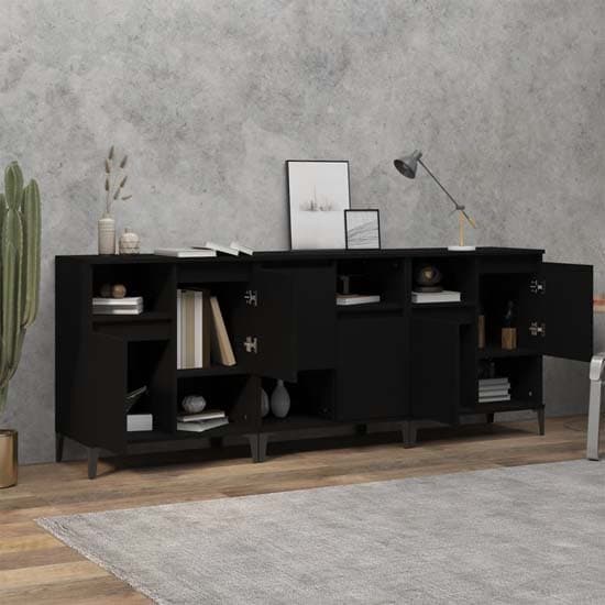 Coimbra Wooden Sideboard With 6 Doors In Black_2