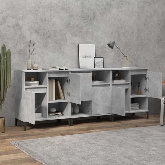 Coimbra Wooden Sideboard With 6 Doors In Concrete Effect_2
