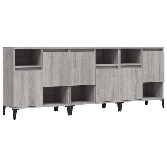 Coimbra Wooden Sideboard With 6 Doors In Grey Sonoma Oak_3